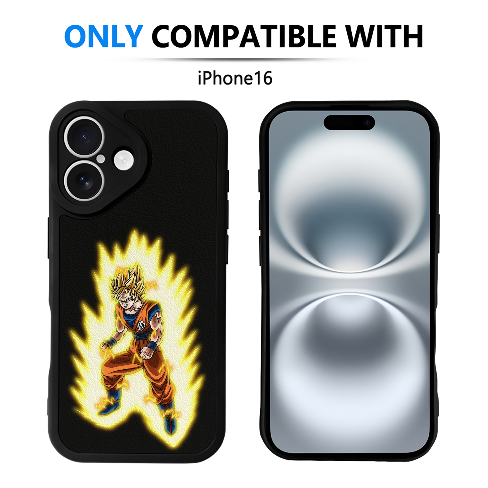 （画像用） ドラゴンボール 孫悟空（そん ごくう）Son Goku カカロット DRAGON BALL Kakarotto 【iPhone 16シリーズ対応】シリコンスマホケース（レザー調） 材質：シリコン